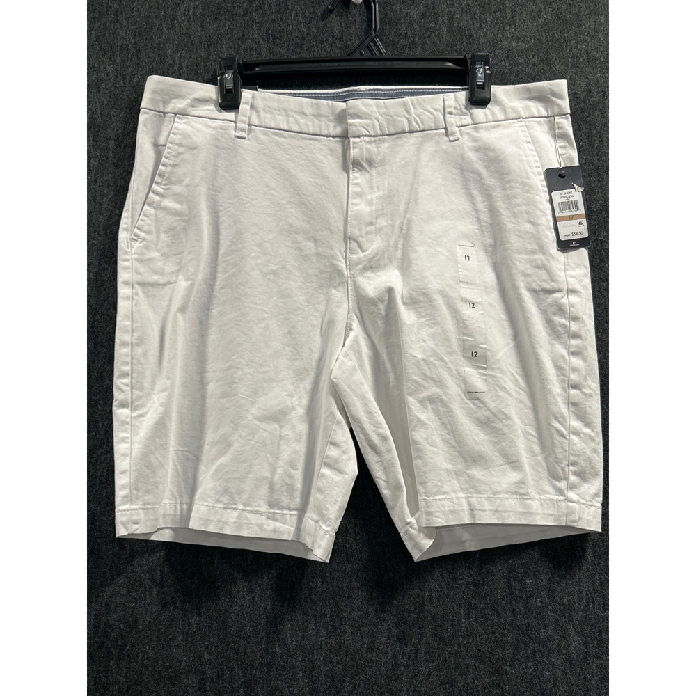 Tommy Hilfiger Womens Hollywood Chino Shorts White Stretch Size 12 Summer‎